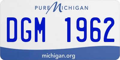 MI license plate DGM1962