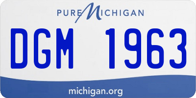 MI license plate DGM1963