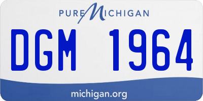 MI license plate DGM1964
