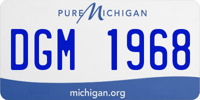 MI license plate DGM1968