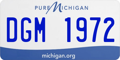 MI license plate DGM1972