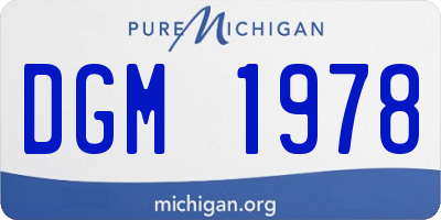 MI license plate DGM1978