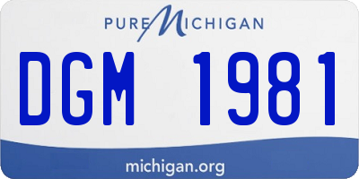 MI license plate DGM1981