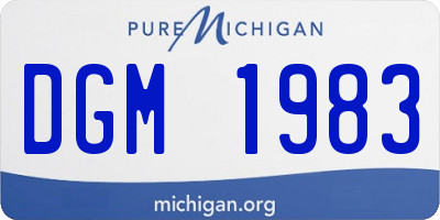 MI license plate DGM1983