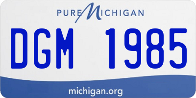 MI license plate DGM1985