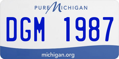 MI license plate DGM1987