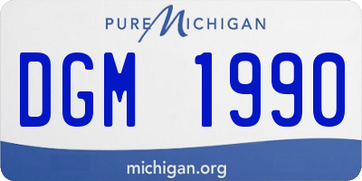 MI license plate DGM1990