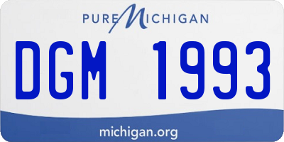MI license plate DGM1993