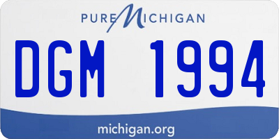 MI license plate DGM1994