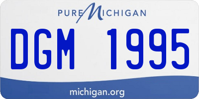 MI license plate DGM1995