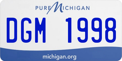 MI license plate DGM1998