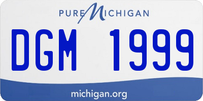 MI license plate DGM1999