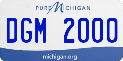 MI license plate DGM2000