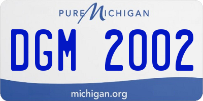 MI license plate DGM2002