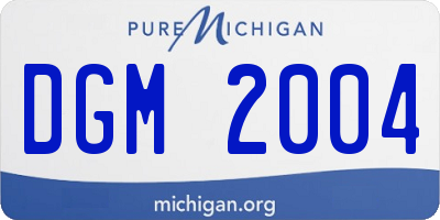 MI license plate DGM2004