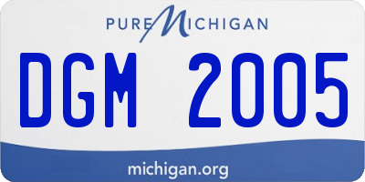 MI license plate DGM2005