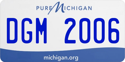 MI license plate DGM2006
