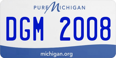 MI license plate DGM2008