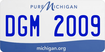 MI license plate DGM2009