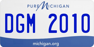 MI license plate DGM2010