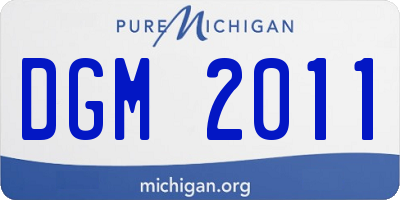 MI license plate DGM2011