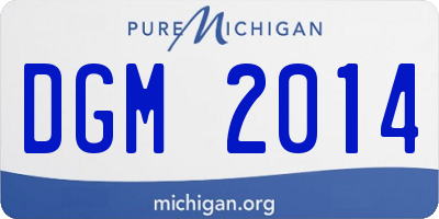 MI license plate DGM2014