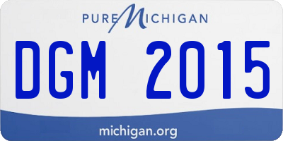 MI license plate DGM2015