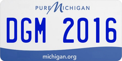 MI license plate DGM2016