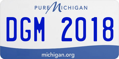MI license plate DGM2018