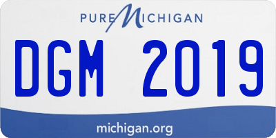 MI license plate DGM2019