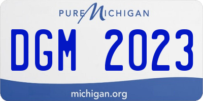 MI license plate DGM2023