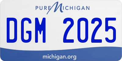 MI license plate DGM2025