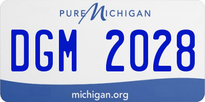 MI license plate DGM2028