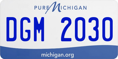 MI license plate DGM2030