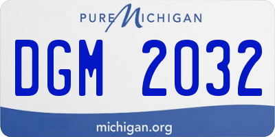 MI license plate DGM2032