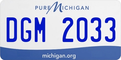 MI license plate DGM2033