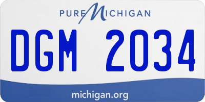 MI license plate DGM2034