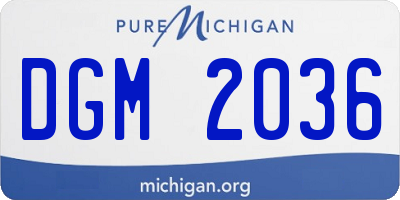 MI license plate DGM2036