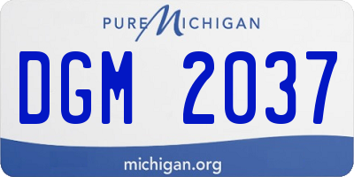 MI license plate DGM2037