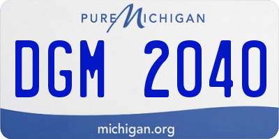 MI license plate DGM2040
