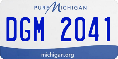 MI license plate DGM2041