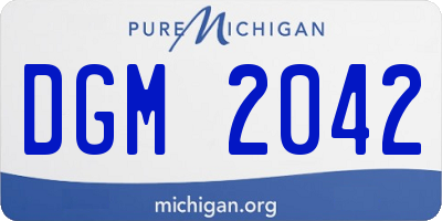 MI license plate DGM2042