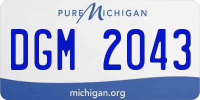 MI license plate DGM2043