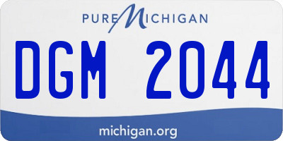 MI license plate DGM2044