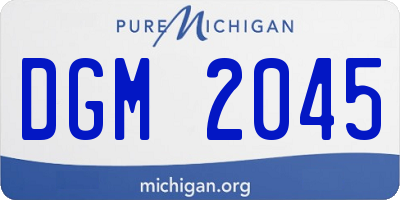 MI license plate DGM2045