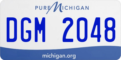 MI license plate DGM2048