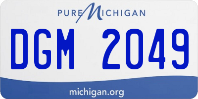 MI license plate DGM2049