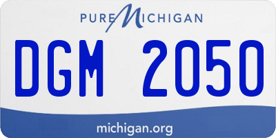 MI license plate DGM2050