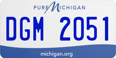MI license plate DGM2051