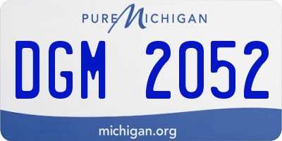 MI license plate DGM2052